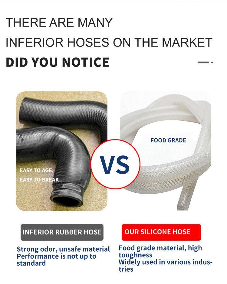 Food Grade Extruded Silicone Rubber Reinforced Hookah Hose