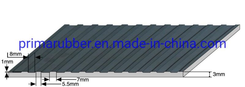 Professional Manufacturer of Various Ribbed Rubber Mat in China 3mm~12mm Thickness