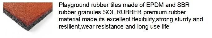 Recycle Material SBR Granules Rubber Outdoor Red Garden Flooring with Pin