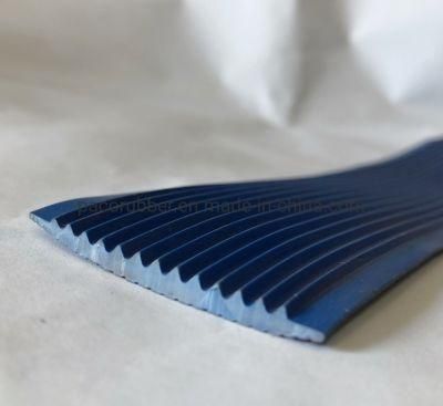 Soft Blue PVC Rubber Flat Strip with Ribs
