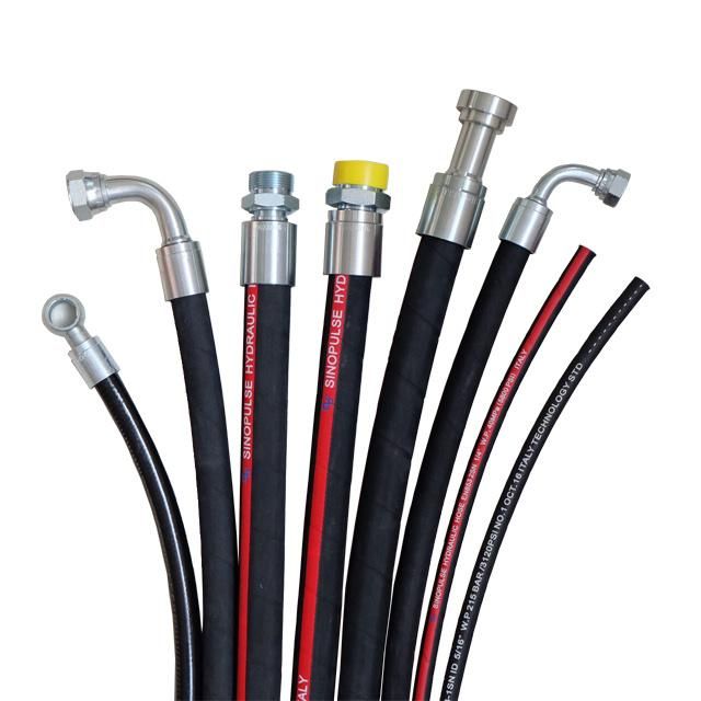 Compact Two Steel Wire Braid Flexible Oil Resistant Hydraulic Rubber Hose DIN En 857 2sc