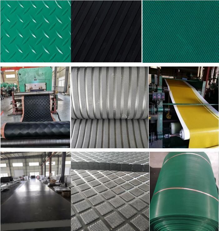 Fine/Corrugated/Narrow Ribbed Anti Slip Vulcanized Wear Resistant Rubber Mat Flooring Sheet Rubber Floor
