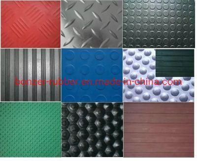 3mm 5mm 8mm Anti-Slip Coin/Diamond/ Orange Peel/Wide/Fine Ribbed Pattern Waterproof Rubber Sheet