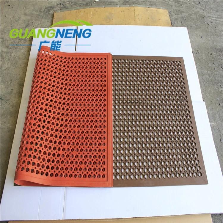 Antibacterial Drainage Rubber Floor Mat, Oil Resistance Rubber Kitchen Mat