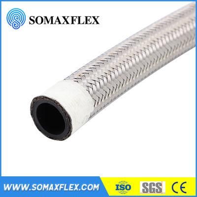 SAE100 R14 Stainless Steel Braided PTFE Hose Smooth Bore