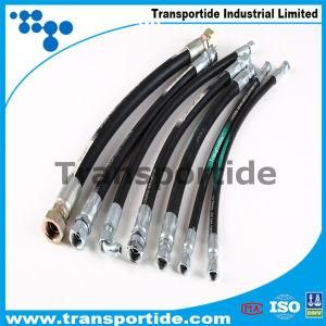 Transportide Brand En853 1sn High Pressure Flexible Steel Wire Braded Rubber Hydraulic Hose