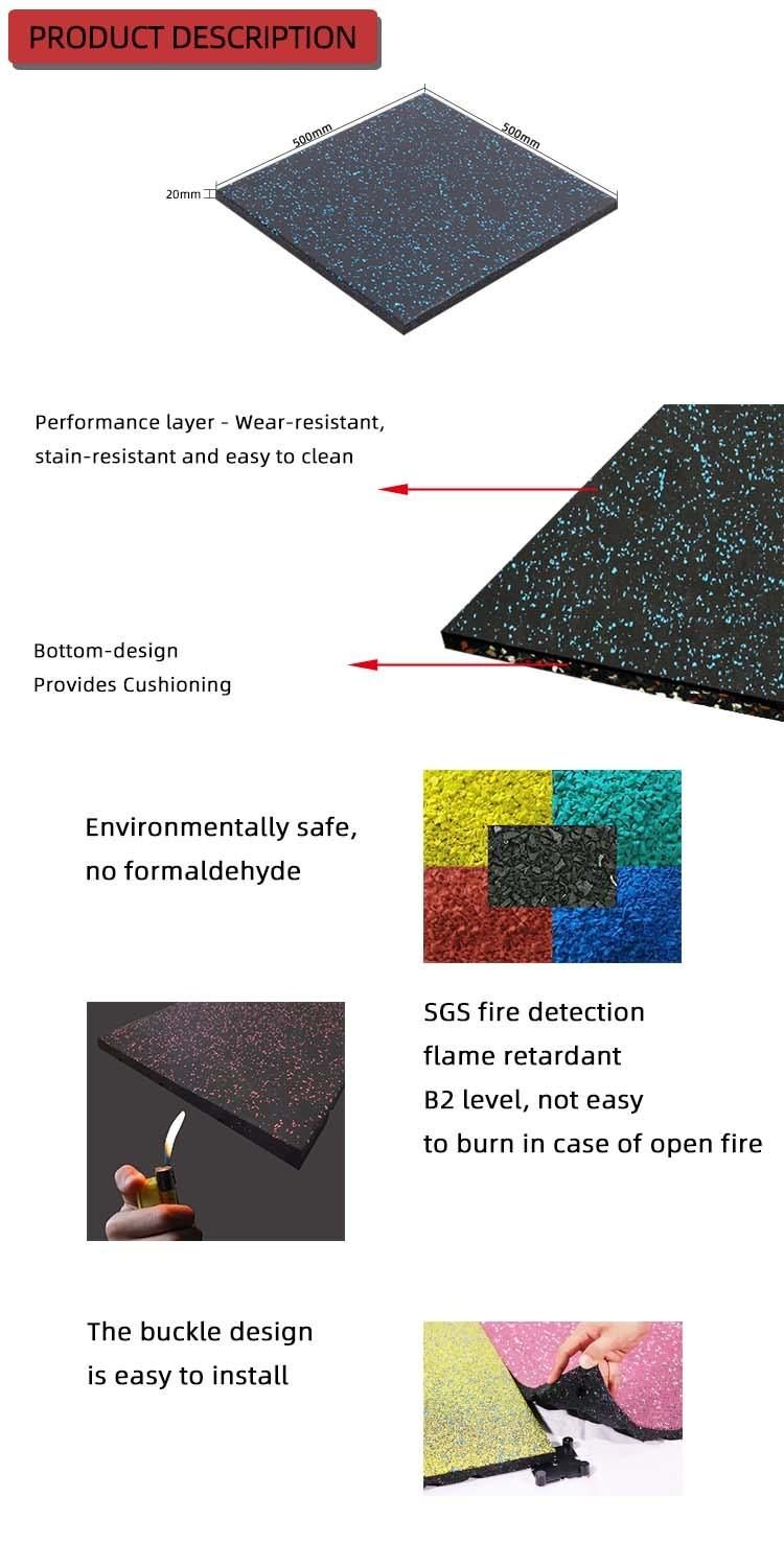 High Density Rubber Flooring 1000*1000 mm Gym Rubber Mats