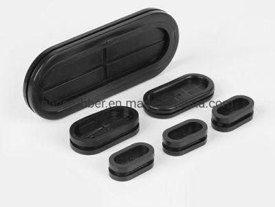 Custom EPDM Rubber Oval Round Plain Washer Rubber Eyelet Grommet for Wire Cable