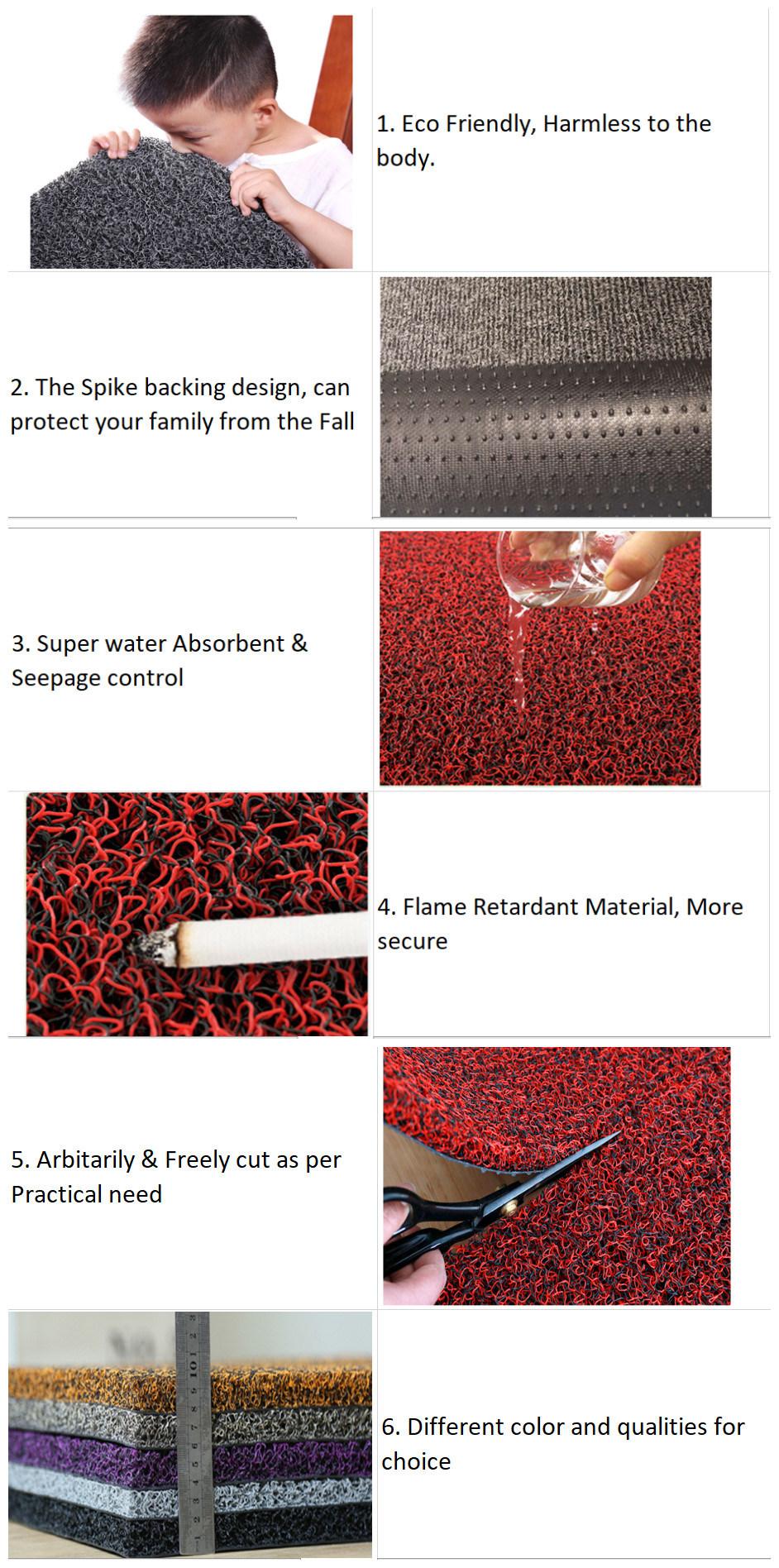 100% Virgin PVC and Dotp Eco Friendly Car Decoration PVC Spike Backing Plastic Coil Mat Carpet in Roll