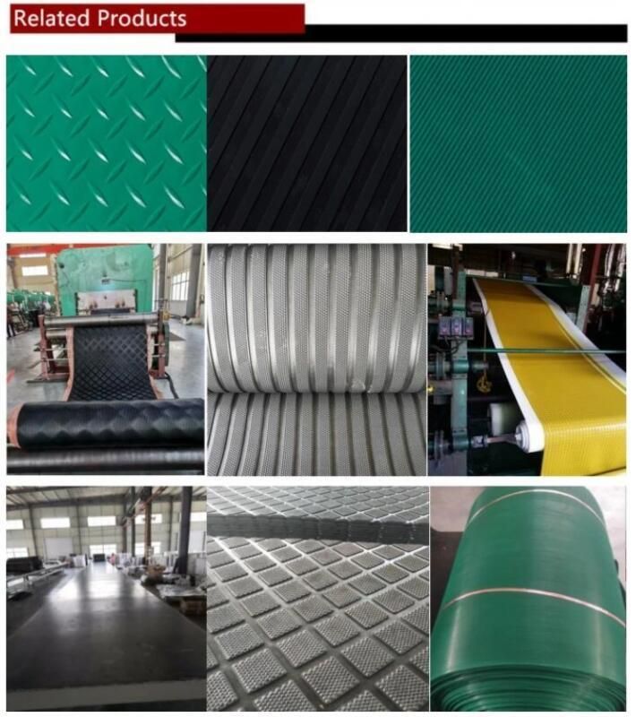 Commercial SBR/Nr/NBR Waterproof Fine Ribbed Rubber Sheet in Roll