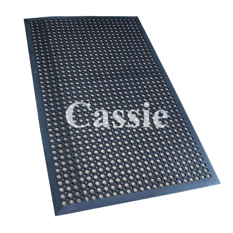 Beveled Edges Industrial Hotel Bathroom Rubber Mat