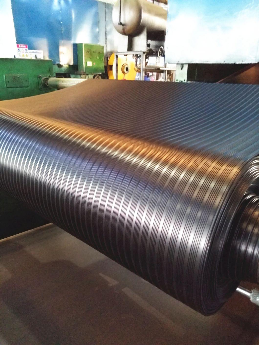 3-8mm Black Wide/Broad Ribbed Rubber Sheets/Matting Rolls Couurgated Sheets
