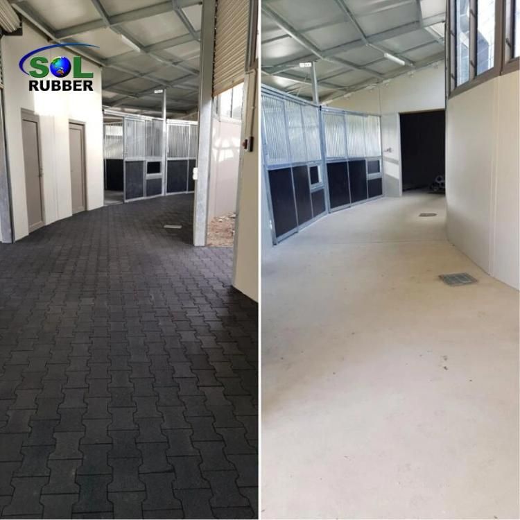 45mm Terracotta EPDM/SBR Horse Stable Mat Rubber Tile Paver