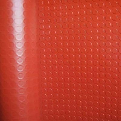 Red Round Button Rubber Mats Decoration Flooring Mats