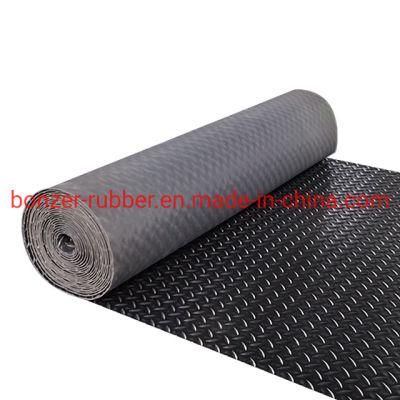 3-9mm Rubber Mat Black Diamond Pattern Rubber Flooring Rubber Sheet for Garage