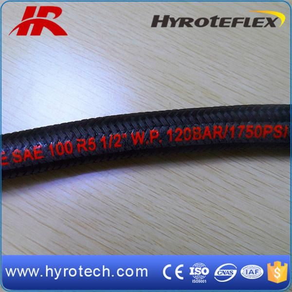 Wire Braid and Fiber Reinforced Textile Cover Rubber Hose SAE 100r5