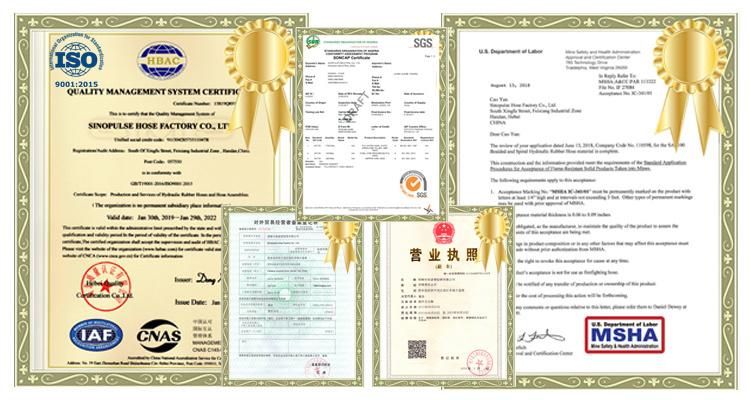 ISO and Msha Certificate SAE100 R3 Two Layers Textile Reinforcement Rubber Hydraulic Hose