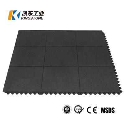 High Quality Slip Resistance Anti Fatigue Solid Top Rubber Interlocking Mat
