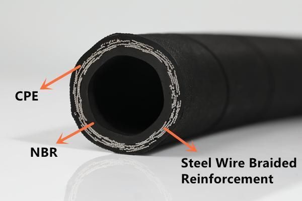SAE R2 R1 Oil Resistant Synthetic Rubber High Pressure Hydraulic Rubber Hose