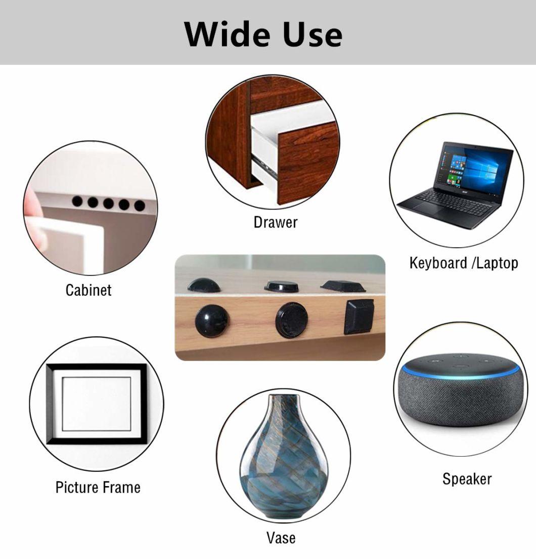 Black Rubber Feet 3m Self Adhesive Tall Square Bumpers for Electronics Speakers Computers Keyboard Chair Legs Protect