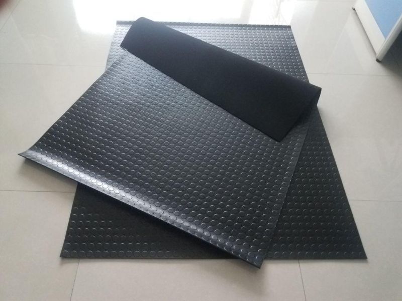 Round Button Rubber Sheet, Stud Rubber Sheet for Flooring Rolls with Red, Black Color