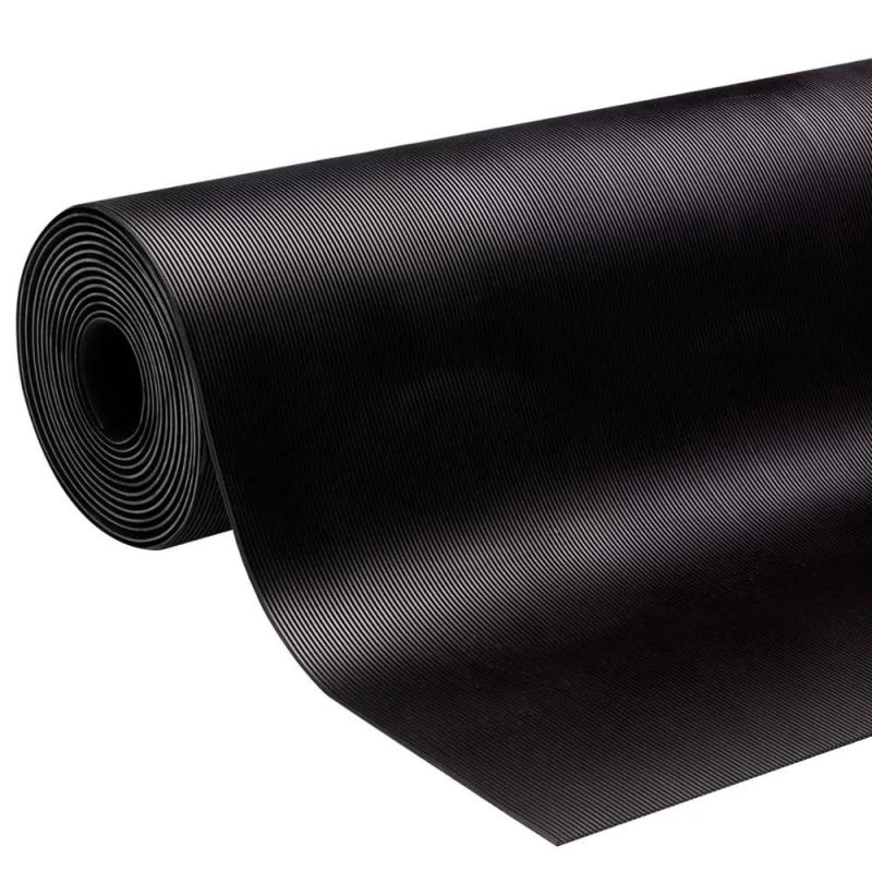 3-8mm, Non Slip and Flexible Fine Ribbed Rubber Mat Rubber Sheet