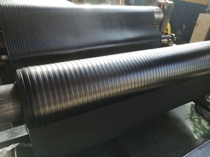 Black Broad Ribbed Rubber Sheet /Black Wide Ribbed Rubber Sheet