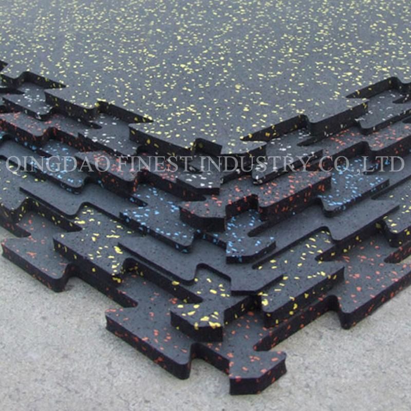 Gym Flooring 20" X20" Acoustic Underlayer Interlocking Gym Rubber Tile