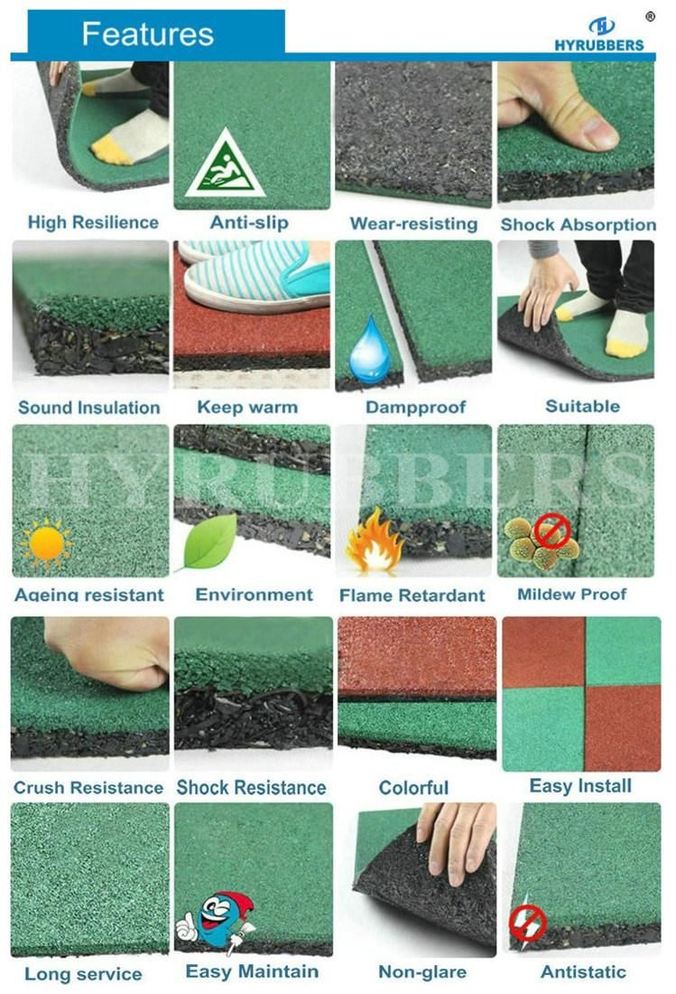 Rubber Floor Tile Outdoor Playground Rubber Used Sports Tile Manufacturer