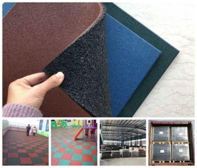 Certificated 500X500X25mm Outdoor Rubber Flooring for Playground