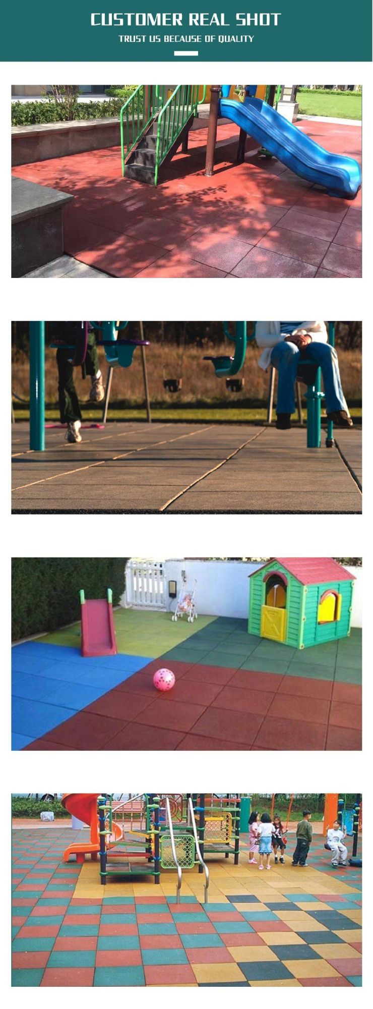 Colored Surface Rubber Flooring Mat for Playground