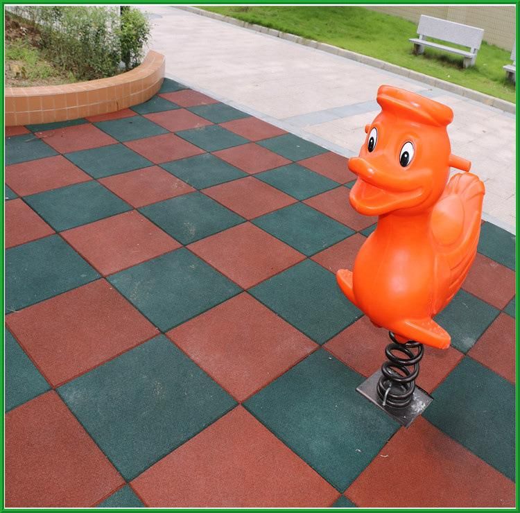 500mm*500mm*45mm Rubber Tile Flooring for Outdoor Square, School Yard