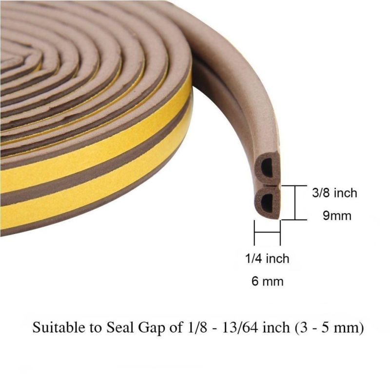 5m Self Adhesive P Type Foam Seal Strip Rubber Seal D Type Foam Seal W Shape Rubber Seal