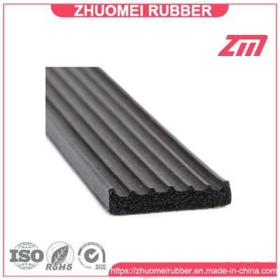 15X4mm Self-Adhesive Sponge Ribbed Rubber Strip