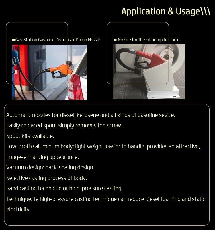 Gas Station Hose Automatic Nozzle in Different Colors