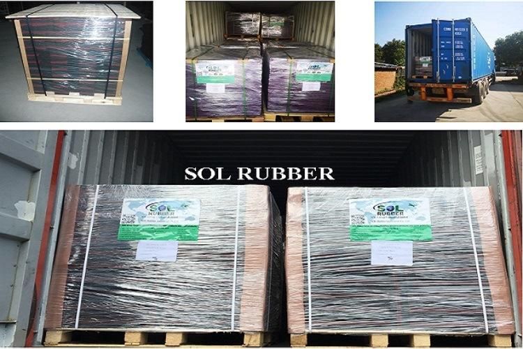 Recycle Material SBR Granules Rubber Outdoor Red Garden Flooring with Pin