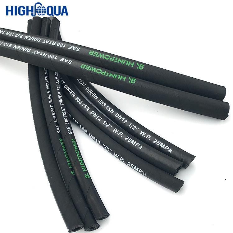DIN / En853 High Pressure Rubber Hydraulic Hose R1 R2 for Industrial Transportation