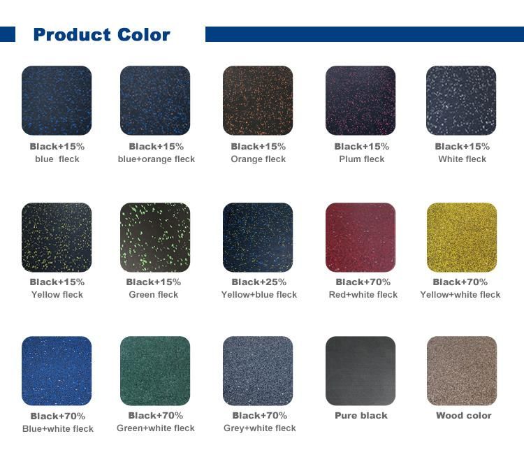 Colorful EPDM Flecks Gym Rubber Flooring Tiles1m * 1m