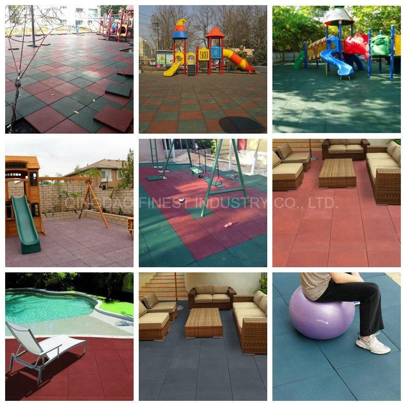 Walkway Park Yard Garden Anti-Slip Safety Rubber Mat Rubber Tile Rubber Flooring
