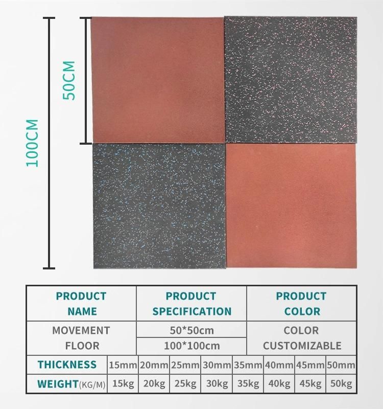 Living Room Garage Antislip Indoor Rolls Gym Rubber Tile Floor