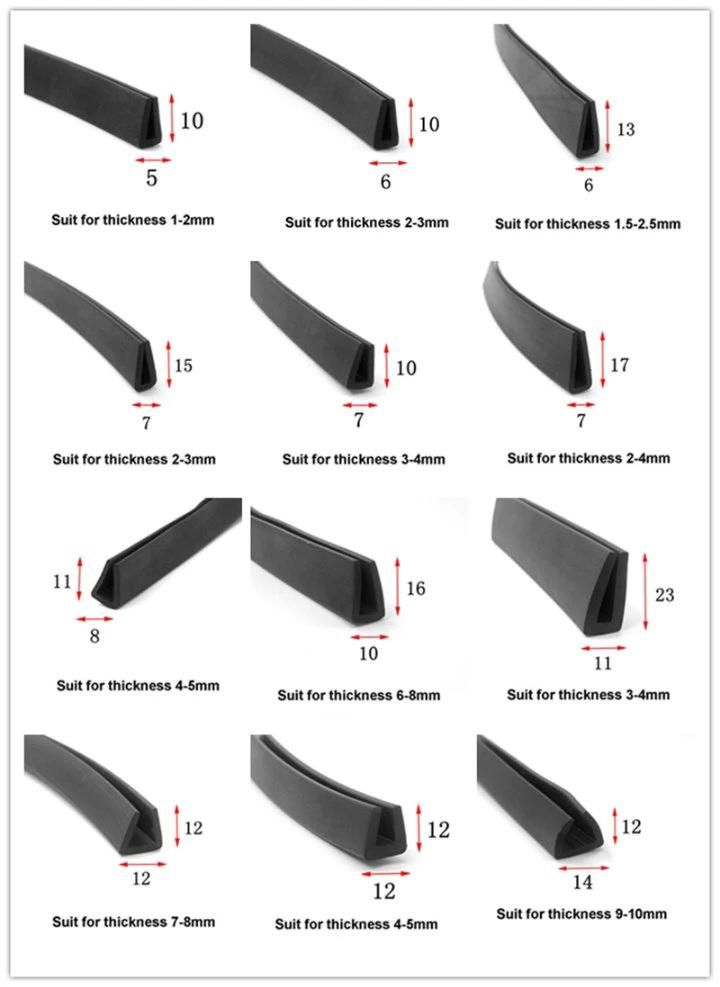 High Quality U Shape Rubber Seals for Glass Edge Protection