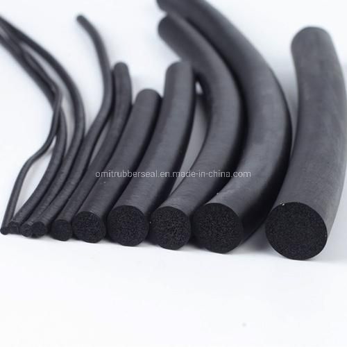 Round Soft Silicone FKM Cr EPDM Rubber Seal Cord Closed Cell Extruded Foam Sponge Elastic O Ring Cord