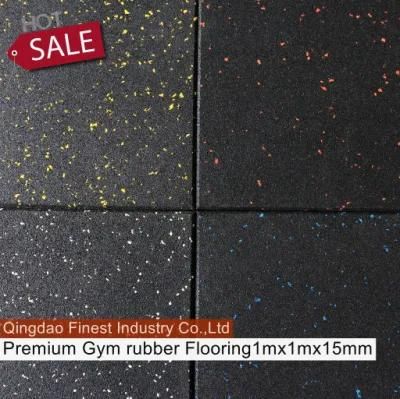 Crossfit Shock Absorption EPDM Speckles Gym Rubber Flooring Tiles