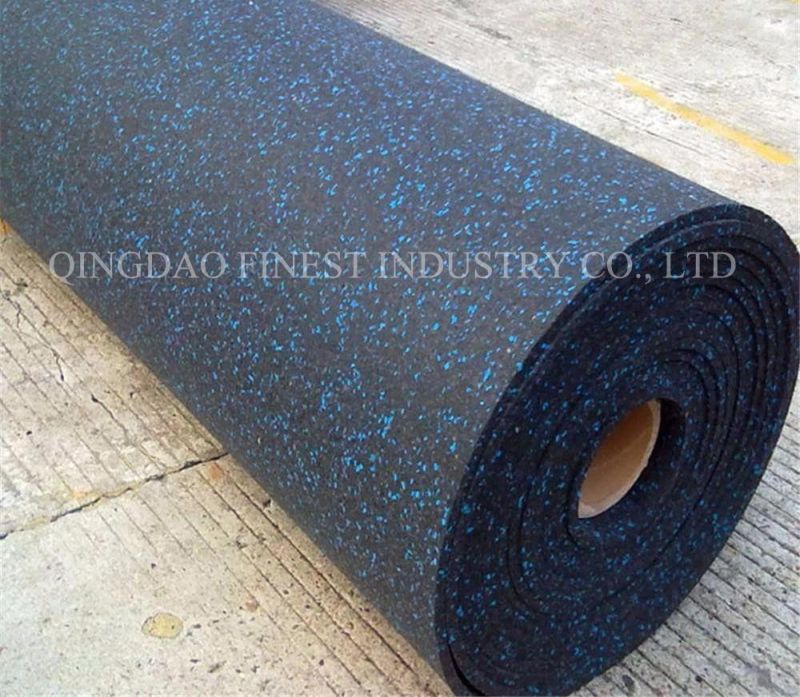 Waterproof EPDM Crossfit Gym Noise Reduction Rubber Flooring Rolls / Interlocking