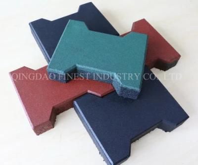 2018 Hot Sale Dog-Bone Shape Rubber Paver Rubber Tile for Outdoor Walkway/ Park /Garden/ Horse Stable