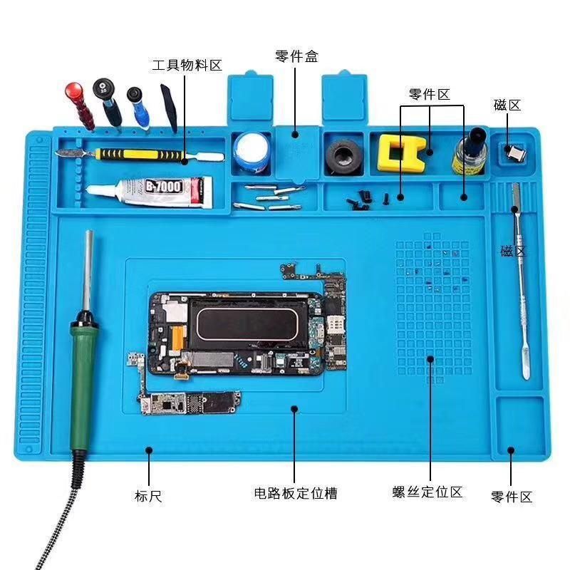 ESD Heat Insulation Soldering Mat Job Tools Computer Phone Repair Tool Kit Working Repair Pad Heatresistant Maintenance Platform