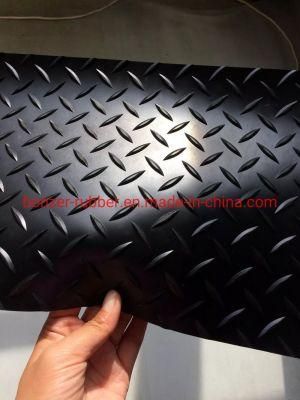 SBR NR Rubber Floor Anti-Slip Diamond / Willow Thread Pattern Rubber Sheet