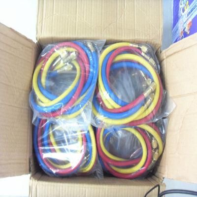 Brass Fitting Blue Red Yellow Rubber Refrigerant Charging Hose Set