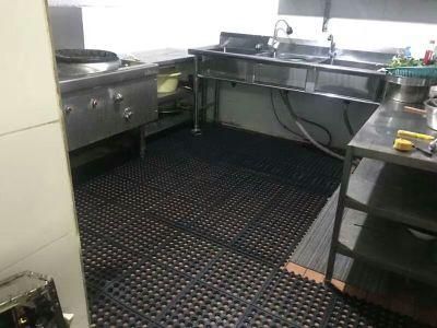 Interlocking Rubber Kitchen Mat Hole Non Slip Washable
