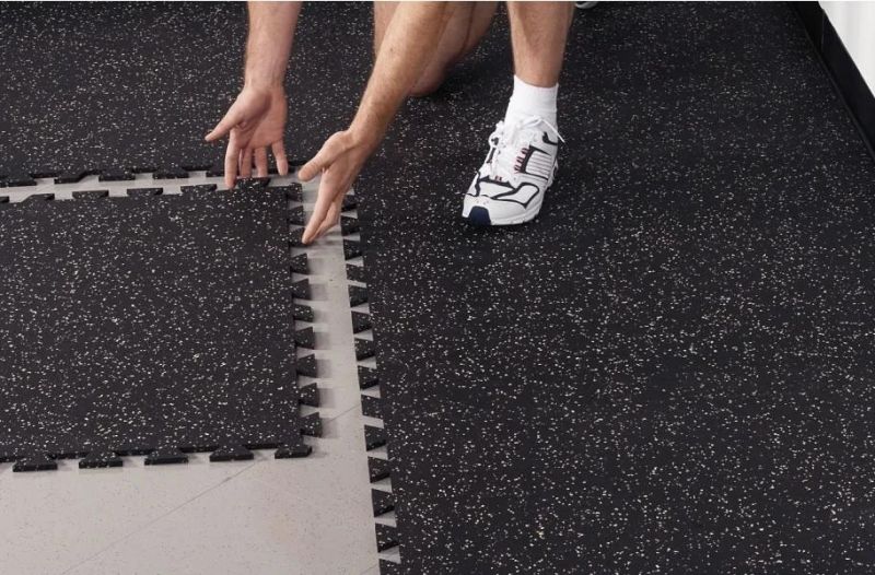 Eco-Friendly Anti-Slip Composited Rubber Tiles for Gym